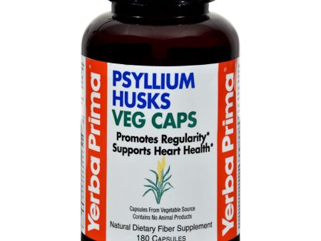 Yerba Prima Psyllium Husks Veg Caps - 625 Mg - 180 Vegetarian Capsules Online Sale