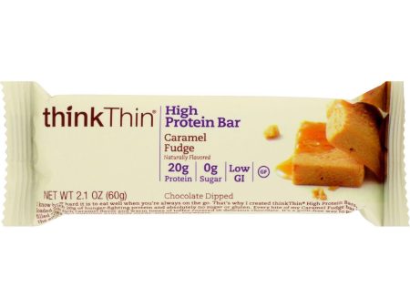 Think Products Thinkthin High Protein Bar - Caramel Fudge - 2.1 Oz - Case Of 10 Discount