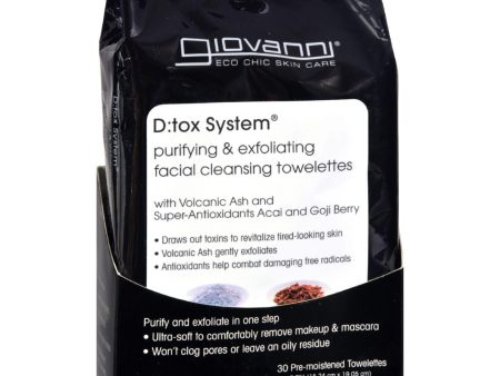 Giovanni D:tox System Facial Cleansing Towelettes - 30 Towelettes Hot on Sale