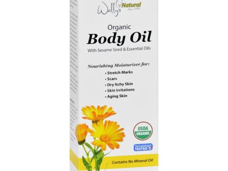 Wallys Natural Products Body Oil - Organic - 1.7 Oz on Sale