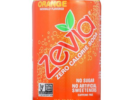 Zevia Soda - Zero Calorie - Orange - Can - 6-12 Oz - Case Of 4 For Discount