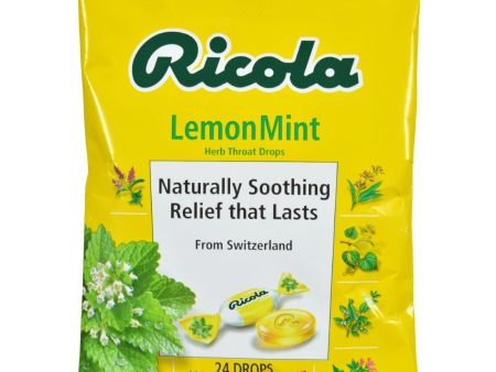 Ricola Herb Throat Drops Lemon Mint - 24 Drops - Case Of 12 Online Hot Sale