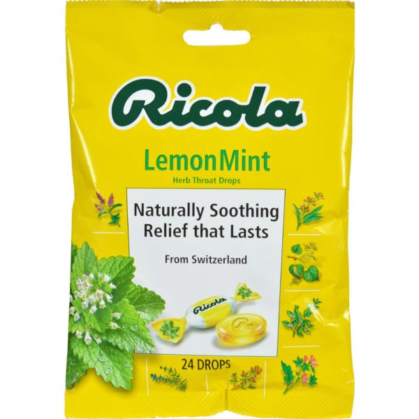 Ricola Herb Throat Drops Lemon Mint - 24 Drops - Case Of 12 Online Hot Sale