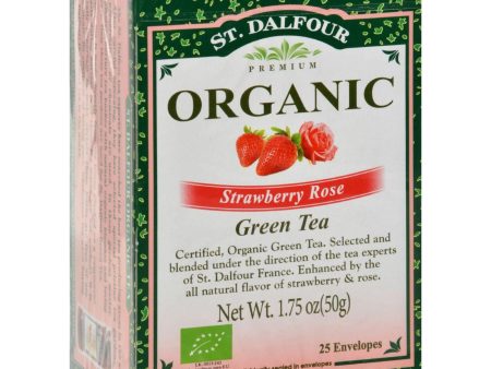 St Dalfour Organic Green Tea - Strawberry Rose - 25 Tea Bags Cheap