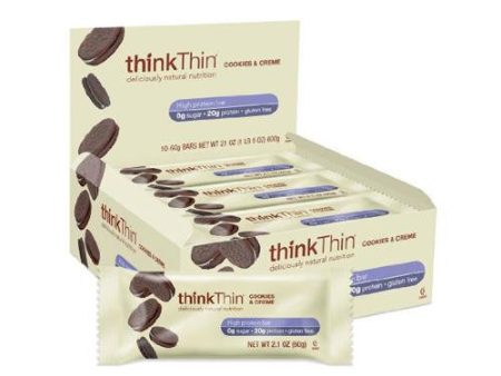 Think Products Thinkthin High Protein Bar - Cookies And Creme - 2.1 Oz - Case Of 10 Online Hot Sale