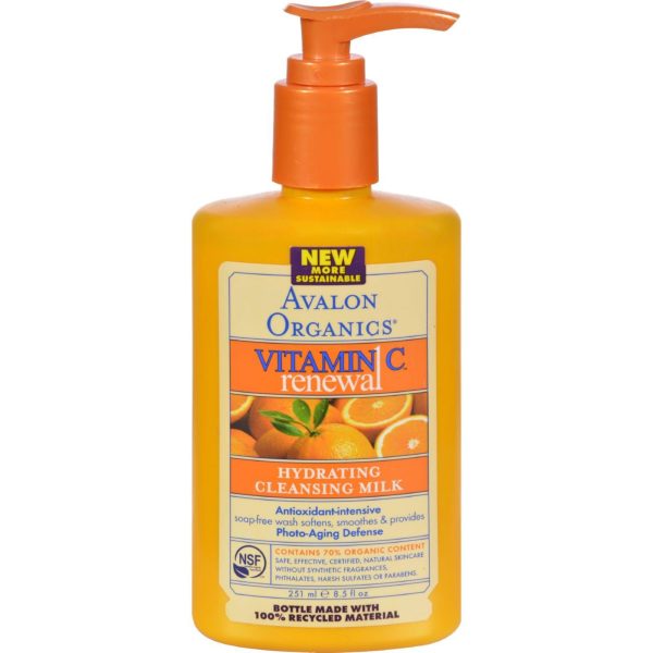 Avalon Organics Hydrating Cleansing Milk Vitamin C - 8.5 Fl Oz Online now