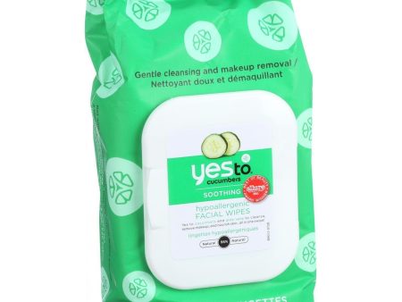 Yes To Cucumbers Facial Towelettes - Soothing - Hypoallergenic - 30 Count - Case Of 3 on Sale