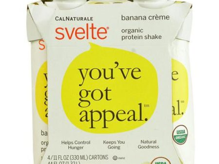 Svelte Protein Shake - Organic - Banana Creme - 11 Fl Oz - Case Of 24 For Sale