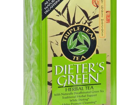 Triple Leaf Tea Dieters Decaffeinated Green Tea - 20 Tea Bags - Case Of 6 Online now