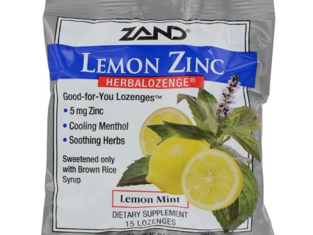 Zand Herbalozenge Lemon Zinc Lemon - 15 Lozenges - Case Of 12 Fashion