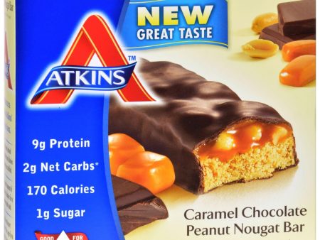 Atkins Advantage Bar Caramel Chocolate Peanut Nougat - 5 Bars For Discount