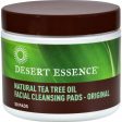 Desert Essence Natural Tea Tree Oil Facial Cleansing Pads - Original - 50 Pads For Sale