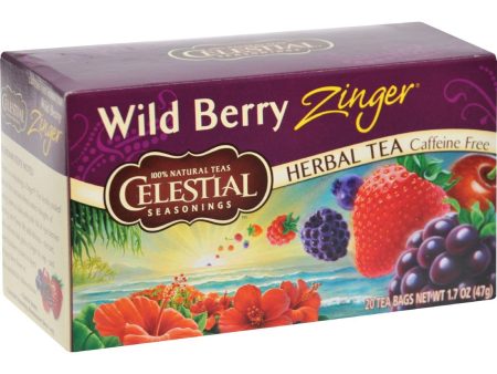 Celestial Seasonings Herb Tea Wild Berry Zinger - 20 Tea Bags - Case Of 6 For Cheap