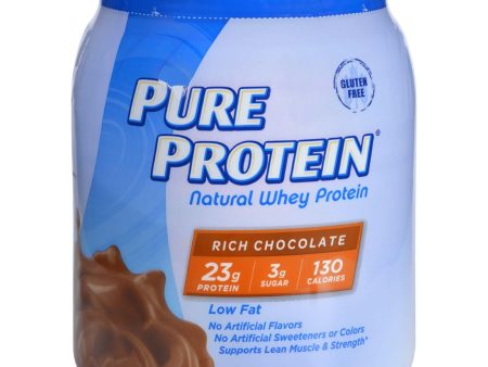 Pure Protein Whey Protein - 100 Percent Natural - Rich Chocolate - 1.6 Lb Discount