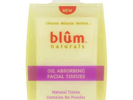 Blum Naturals Oil Absorbing Facial Tissues - 50 Sheets - Case Of 6 Discount