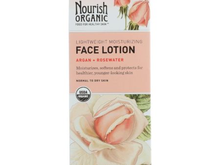 Nourish Facial Lotion - Organic - Lightweight Moisturizing - Argan And Rosewater - 1.7 Oz - 1 Each For Sale