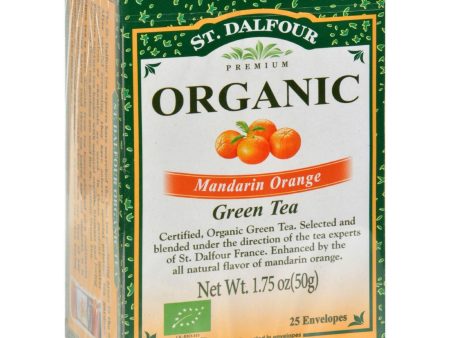 St Dalfour Organic Green Tea - Mandarin Orange - 25 Tea Bags For Discount