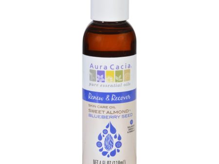 Aura Cacia Skin Care Oil - Renew And Recover - Sweet Almond Plus Blueberry Seed - 4 Oz Online