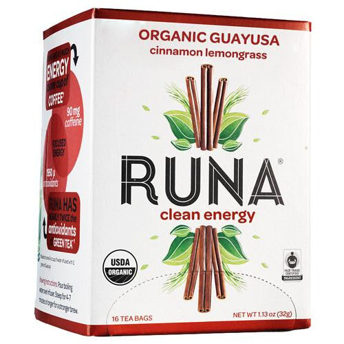 Runa Tea Organic Cinnamon Lemongrass Guayusa Tea - Case Of 6 - 16 Bags Supply