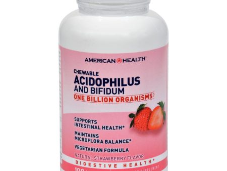 American Health Acidophilus And Bifidum - Strawberry - 100 Chewable Wafers Discount