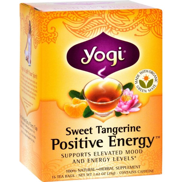 Yogi Positive Energy Herbal Tea Sweet Tangerine - 16 Tea Bags - Case Of 6 Supply