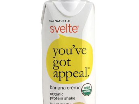 Svelte Protein Shake - Organic - Banana Creme - 11 Fl Oz - Case Of 8 Supply