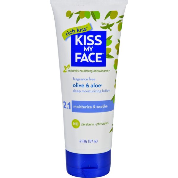 Kiss My Face Moisturizer - Olive And Aloe - 6 Oz - Fragrance Free Cheap