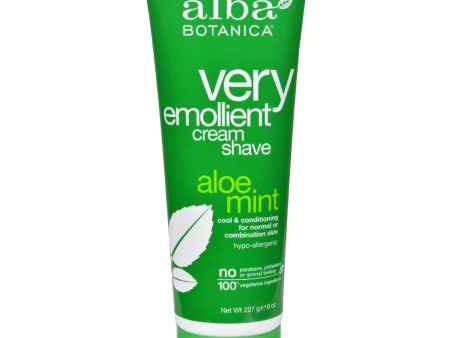 Alba Botanica Moisturizing Shave Cream Aloe Mint - 8 Fl Oz Online Sale