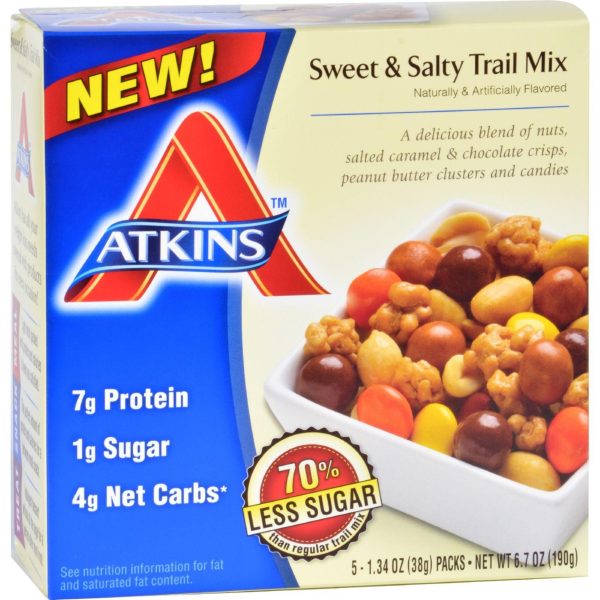 Atkins Trail Mix - Sweet And Salty - 1.34 Oz - 5 Count - Case Of 4 For Discount