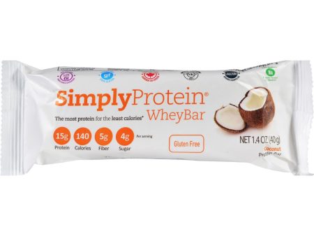 Simply Choices Whey Bars - Coconut - 40 Grm - Case Of 12 Sale