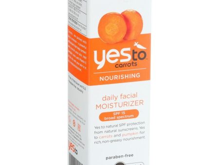 Yes To Carrots Moisturizer - Daily Facial - Nourishing - Spf 15 - 1.7 Oz Supply