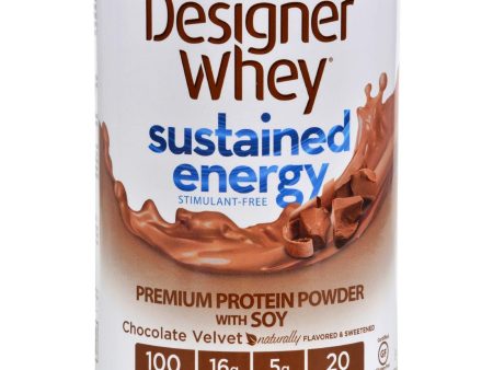 Designer Whey Protein Powder - Sustained Energy Chocolate Velvet - 12 Oz Online Hot Sale