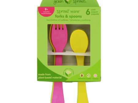 Green Sprouts Forks And Spoons - Sprout Ware - 9 Months Plus - Pink Assorted - 6 Pack Fashion