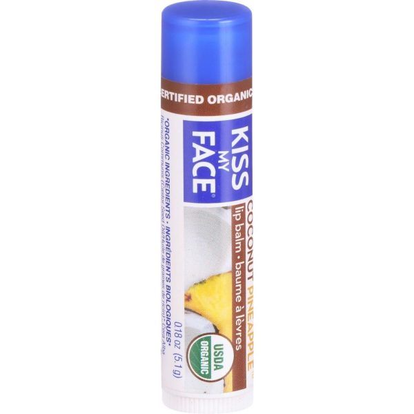 Kiss My Face Organic Lip Balm - Coconut Pineapple - .18 Oz - Case Of 24 Cheap