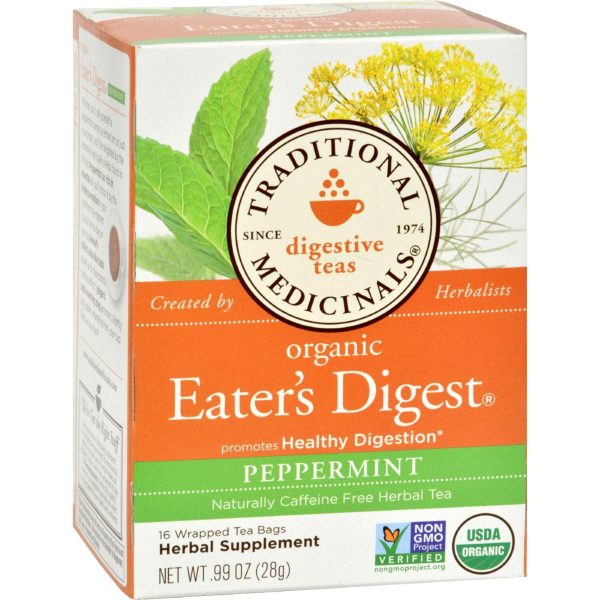 Traditional Medicinals Eater s Digest - Caffeine Free - Case Of 6 - 16 Bags on Sale