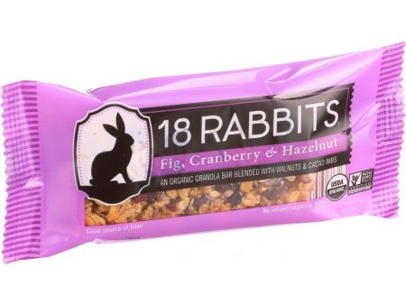 18 Rabbits Organic Granola Bar - Fig Cranberry And Hazelnut - Case Of 12 - 1.6 Oz Bars For Sale