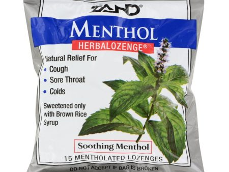 Zand Menthol Herbalozenge Soothing Menthol - 15 Lozenges - Case Of 12 Supply