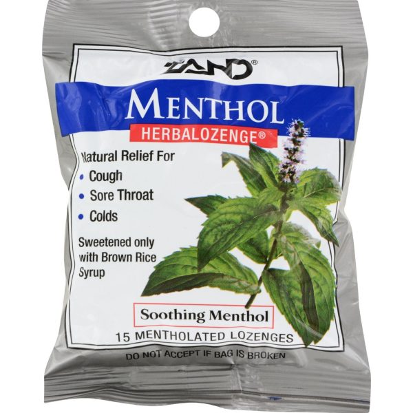 Zand Menthol Herbalozenge Soothing Menthol - 15 Lozenges - Case Of 12 Supply