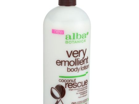 Alba Botanica Body Lotion - Very Emollient - Coconut Rescue - 32 Oz Hot on Sale