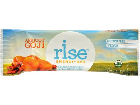 Rise Bar Energy Bar - Organic Apricot Goji - Case Of 12 - 1.6 Oz on Sale