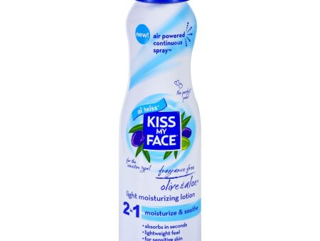 Kiss My Face Lotion - 2 In 1 - Continuous Spray - Olive Oil Aloe - 6 Fl Oz on Sale