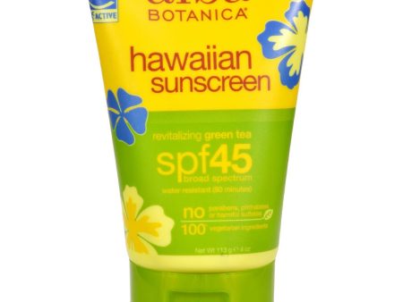 Alba Botanica Hawaiian Green Tea Natural Sunblock Spf 45 - 4 Fl Oz Cheap