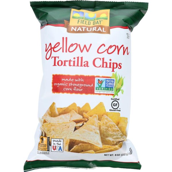 Field Day Tortilla Chips - Organic - Yellow Corn - 8 Oz - Case Of 12 Online